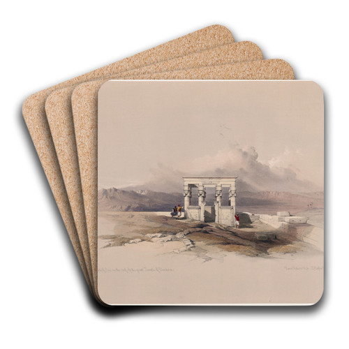 Temple of Isis on the roof of the great temple of Dendera [Dandara]. by David Roberts Art Drink Coaster set