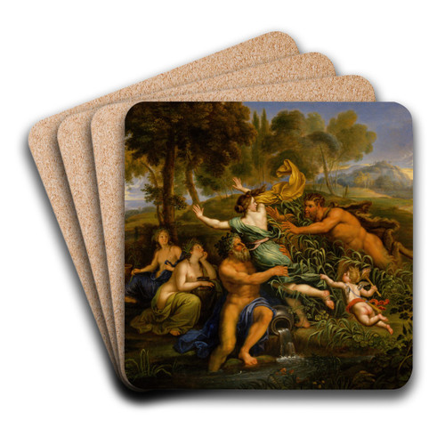 Pan and Syrinx by Pierre Mignard Art Drink Coaster set