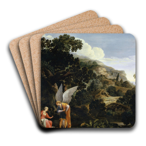 The Annunciation to the Wife of Manoah by Carlo Saraceni Art Drink Coaster set
