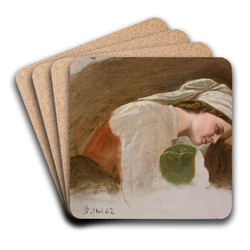 Study for After the Fight by Adolph Tidemand Art Drink Coaster set
