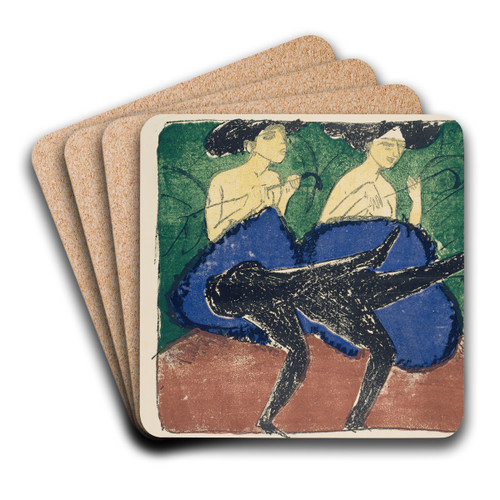 American Girls by Ernst Ludwig Kirchner Art Drink Coaster set