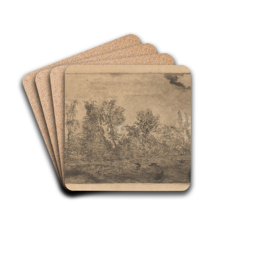 Windstoot in het geboomte by James Ensor Drink Coasters - set of 4