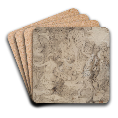 Bacchus, Venus, andCeres by Hendrik van Balen Art Drink Coaster set