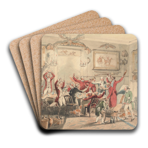 Foxhunting; The Toast by Henry Thomas Alken Art Drink Coaster set Foxhunting; The Toast by Henry Thomas Alken Art Drink Coaster set