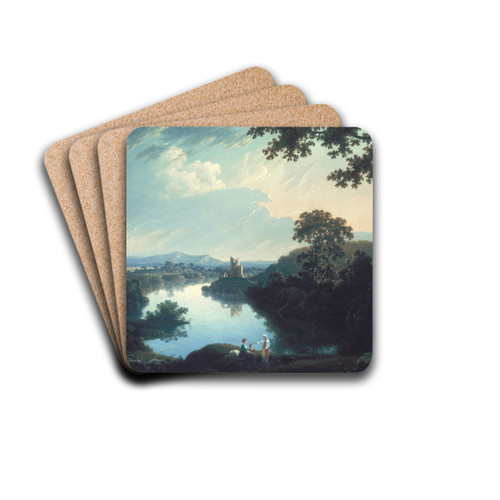 Landscape in Wales by Thomas Wright Drink Coasters - set of 4 Landscape in Wales by Thomas Wright Drink Coasters - set of 4