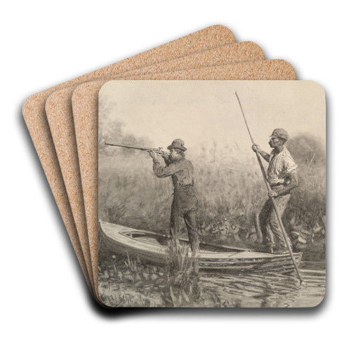Study for Rail Shooting from aPunt by Thomas Eakins Art Drink Coaster set Study for Rail Shooting from aPunt by Thomas Eakins Art Drink Coaster set