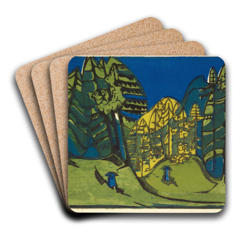 Waldfriedhof by Ernst Ludwig Kirchner Art Drink Coaster set
