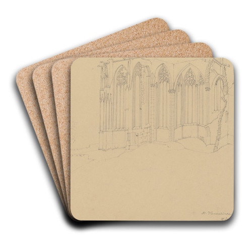 Werner chapel in Bacharach by Friedrich Wilhelm Ludwig Art Drink Coaster set