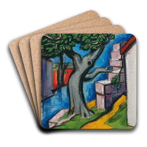 Mystic Tree by Oscar Bluemner Art Drink Coaster set