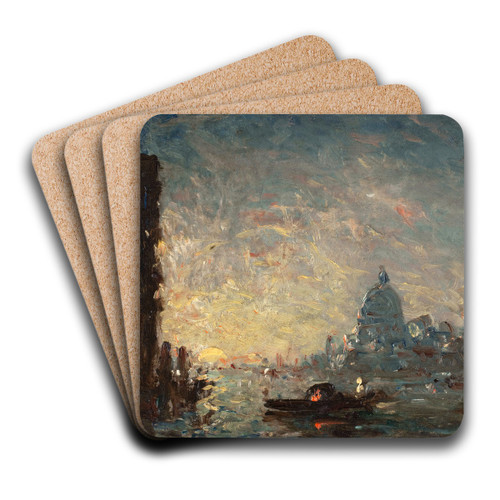 Venise Au Coucher Du Soleil by Flix Ziem Art Drink Coaster set