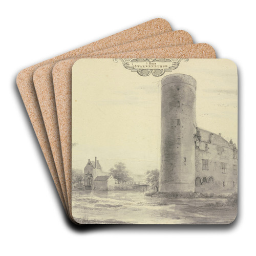 t' Huys Starkenburgh by Roelant Roghman Art Drink Coaster set