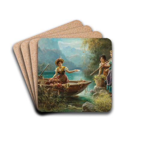 The Love Message by Hans Zatzka Drink Coasters - set of 4