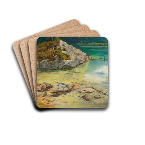 Impression of Lake Attersee by Anton Schrdl Drink Coasters - set of 4