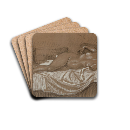Le repos du modle by Thophile Alexandre Steinlen Drink Coasters - set of 4