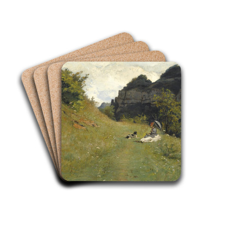 Le Chemin De La Maloche by Jean-Paul Laurens Drink Coasters - set of 4