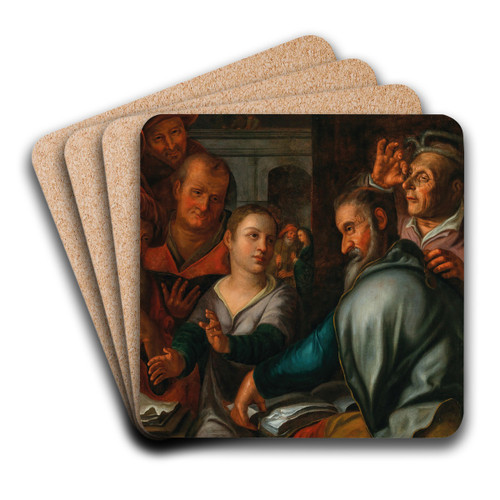 Christ among the Doctors by Pieter Wtewael Art Drink Coaster set
