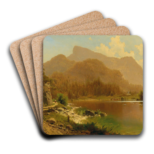 The Krottensee with View of the Schafberg by Adolf Chwala Art Drink Coaster set