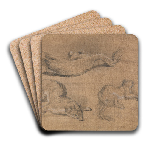 Ferrets by James Ward Art Drink Coaster set Ferrets by James Ward Art Drink Coaster set