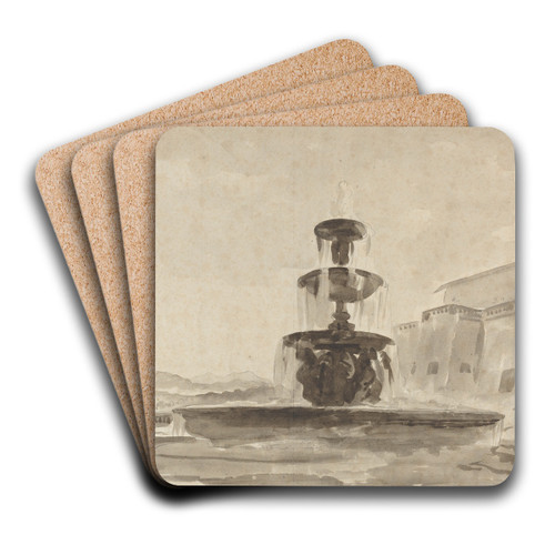 The Fountain by French School Art Drink Coaster set The Fountain by French School Art Drink Coaster set