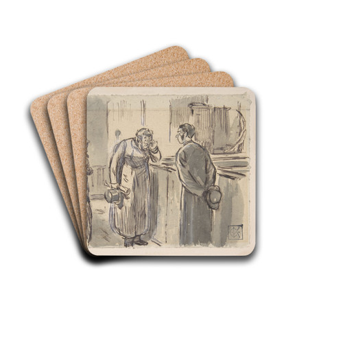 A Vicar and a Curate by Charles Samuel Keene Drink Coasters - set of 4 A Vicar and a Curate by Charles Samuel Keene Drink Coasters - set of 4