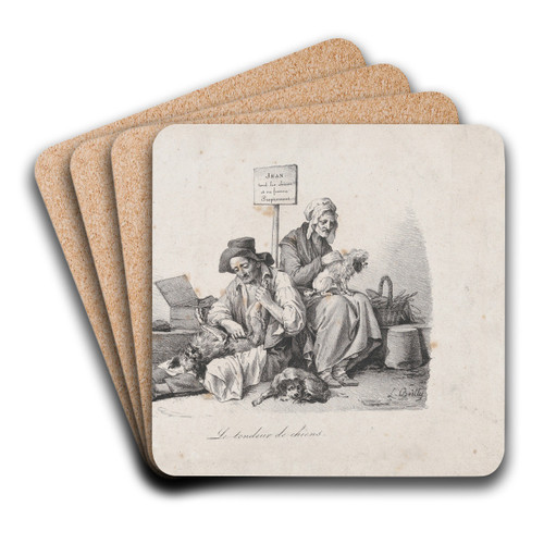 The Dog Shearer by Louis Lopold Boilly Art Drink Coaster set