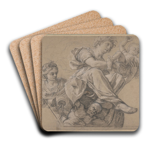 Allegorical Figures for a Ceiling Decoration by Michel Corneille the Elder Art Drink Coaster set