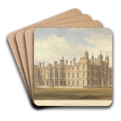 North West view of Burleigh House The Seat of the Marquis of Exeter by John Buckler Art Drink Coaster set North West view of Burleigh House The Seat of the Marquis of Exeter by John Buckler Art Drink Coaster set