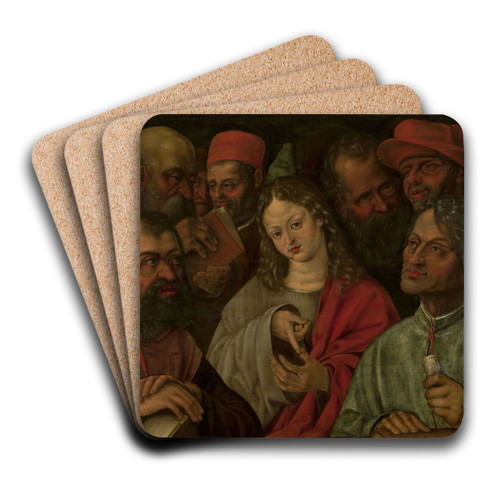 Christ among the Doctors by Hans Hoffmann Art Drink Coaster set