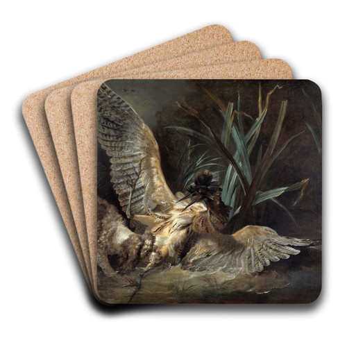Spaniel Seizing a Bittern by Jean-Baptiste Oudry Art Drink Coaster set Spaniel Seizing a Bittern by Jean-Baptiste Oudry Art Drink Coaster set