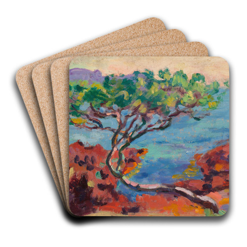 Paysage maritime by Armand Guillaumin Art Drink Coaster set
