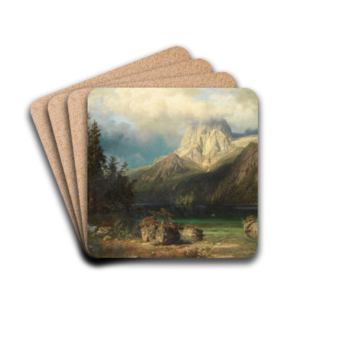 Gebirgslandschaft by August Wilhelm Leu Drink Coasters - set of 4