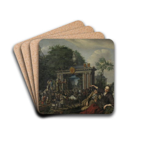 Toneelvoorstelling in de open lucht by Matthijs Naiveu Drink Coasters - set of 4