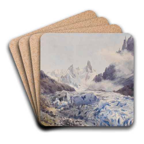 Glacier des Bois, Chamonix by Edward Theodore Compton Art Drink Coaster set
