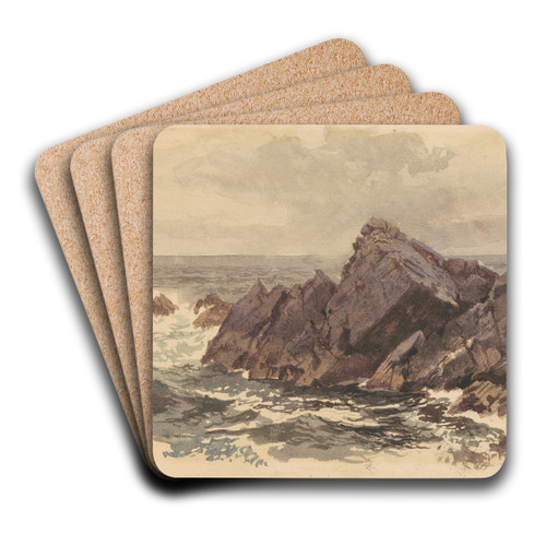 Seascape with Rocks by William Trost Richards Art Drink Coaster set