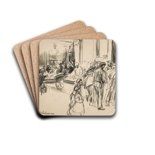 Straenszene (Street Scene) by Max Liebermann Drink Coasters - set of 4