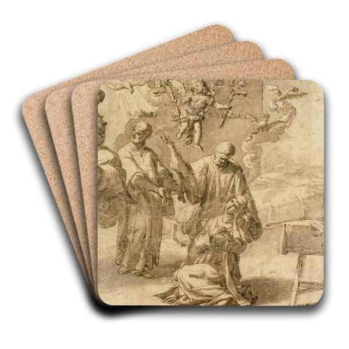 Vision of Saint Catherine of Siena by Alessandro Turchi Art Drink Coaster set