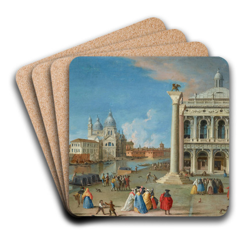 The Piazzetta with Santa Maria della Salute beyond, Venice by Johan Anton Richter Art Drink Coaster set