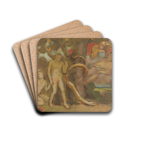 Temptation 'Adam and Eve' by Milan Thomka Mitrovsk Drink Coasters - set of 4