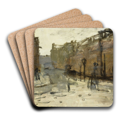 De Baan in Rotterdam by George Hendrik Breitner Art Drink Coaster set