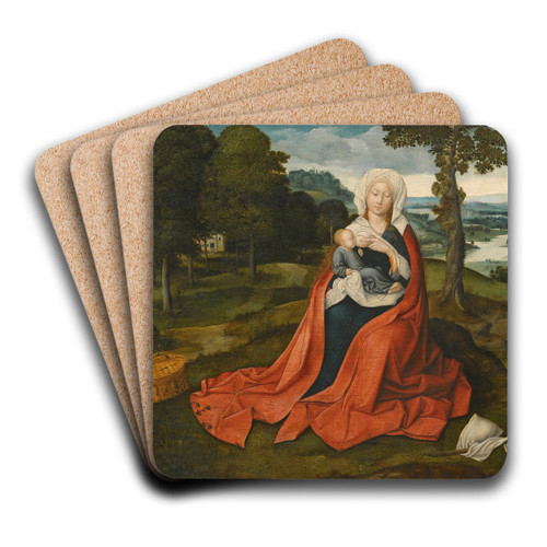 Virgin And Child Seated Before An Extensive Landscape by Workshop of Joachim Patinir Art Drink Coaster set