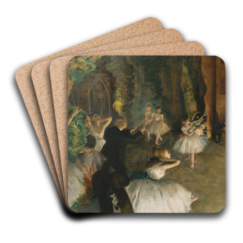 The Rehearsal of the Ballet Onstage by Edgar Degas Art Drink Coaster set The Rehearsal of the Ballet Onstage by Edgar Degas Art Drink Coaster set