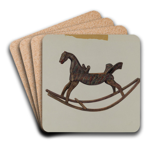 Rocking Horse by Harriette Gale Art Drink Coaster set