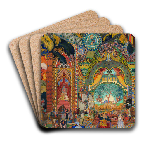 Set Design for the Ballet 'The Firebird' by Vladimir Pleshakov Art Drink Coaster set