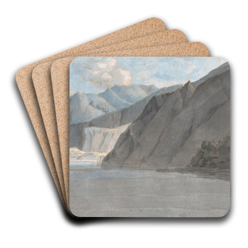 View of Lake Como with Monte Leoni by Francis Towne Art Drink Coaster set View of Lake Como with Monte Leoni by Francis Towne Art Drink Coaster set