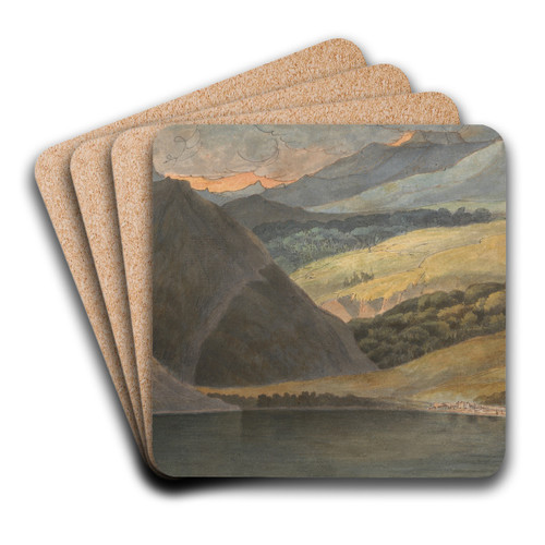 View on Lake Maggiore at Evening by Francis Towne Art Drink Coaster set View on Lake Maggiore at Evening by Francis Towne Art Drink Coaster set