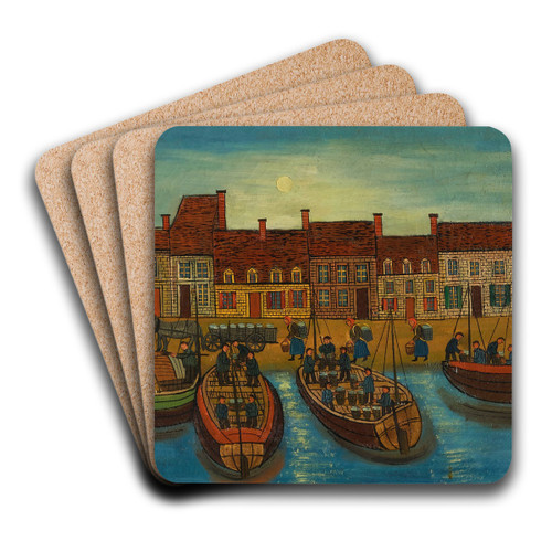 Port breton by Louis Vivin Art Drink Coaster set