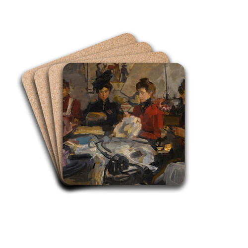 The milliners' workshop by Isaac Israls Drink Coasters - set of 4