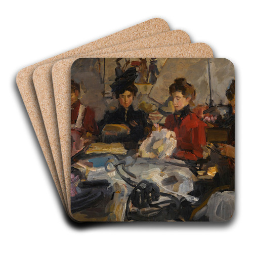 The milliners' workshop by Isaac Israls Art Drink Coaster set