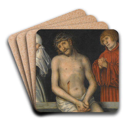 Christ As Man Of Sorrows Together With The Virgin And Saint John by Lucas Cranach the Younger Art Drink Coaster set Christ As Man Of Sorrows Together With The Virgin And Saint John by Lucas Cranach the Younger Art Drink Coaster set