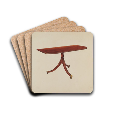 Duncan Phyfe Table by Arthur Mathews Drink Coasters - set of 4 Duncan Phyfe Table by Arthur Mathews Drink Coasters - set of 4